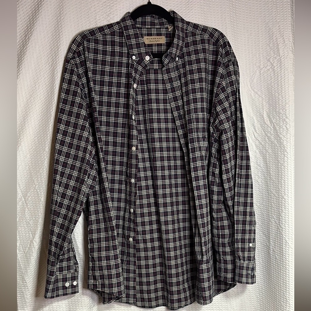 Burberry men’s plaid Long Sleeve Shirt